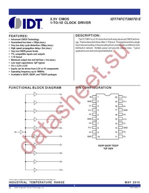 IDT74FCT3807DPYGI8 datasheet  